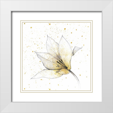 Gilded Graphite Floral IX White Modern Wood Framed Art Print with Double Matting by Tillmon, Avery