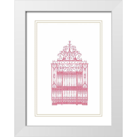 English Garden III White Modern Wood Framed Art Print with Double Matting by Wild Apple Portfolio