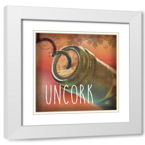 Wine Collage IX White Modern Wood Framed Art Print with Double Matting by Pela Studio
