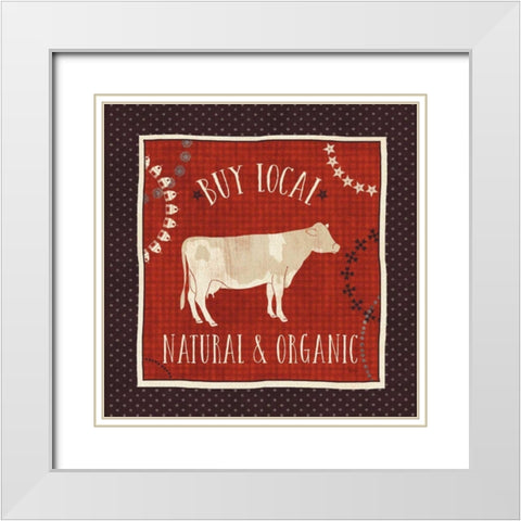 Little Red Farm III White Modern Wood Framed Art Print with Double Matting by Charron, Veronique