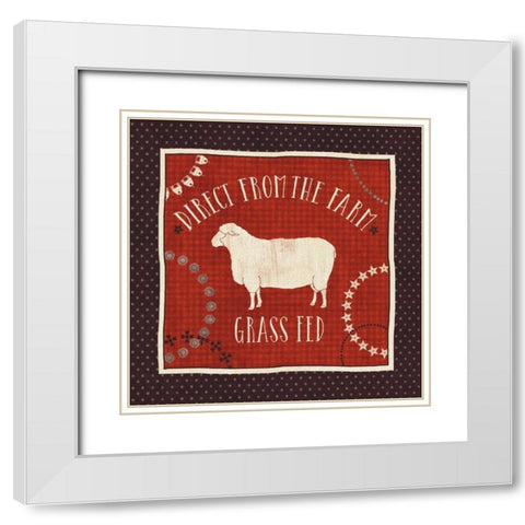 Little Red Farm IV White Modern Wood Framed Art Print with Double Matting by Charron, Veronique