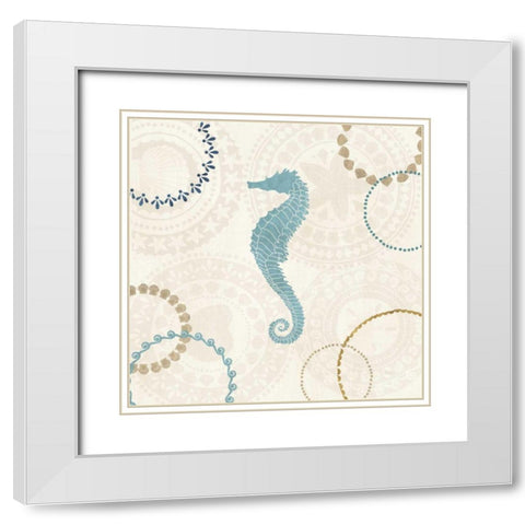 Undersea Blue II White Modern Wood Framed Art Print with Double Matting by Charron, Veronique