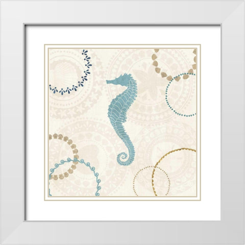 Undersea Blue II White Modern Wood Framed Art Print with Double Matting by Charron, Veronique
