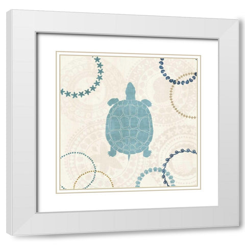 Undersea Blue IV White Modern Wood Framed Art Print with Double Matting by Charron, Veronique