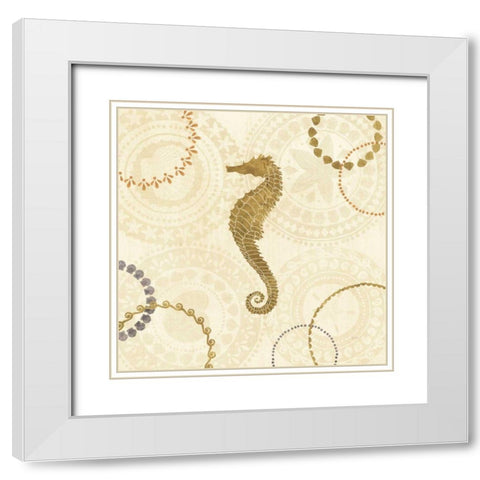Undersea Gold II White Modern Wood Framed Art Print with Double Matting by Charron, Veronique