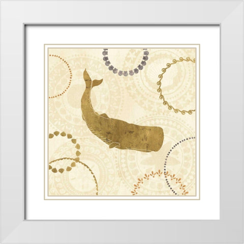 Undersea Gold III White Modern Wood Framed Art Print with Double Matting by Charron, Veronique