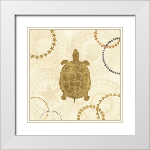 Undersea Gold IV White Modern Wood Framed Art Print with Double Matting by Charron, Veronique