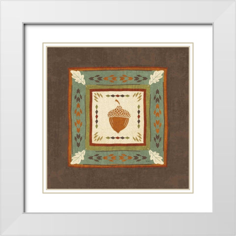 Lodge Resort Tile II White Modern Wood Framed Art Print with Double Matting by Charron, Veronique