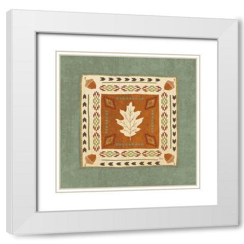 Lodge Resort Tile I White Modern Wood Framed Art Print with Double Matting by Charron, Veronique