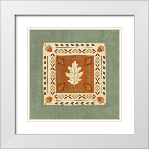 Lodge Resort Tile I White Modern Wood Framed Art Print with Double Matting by Charron, Veronique