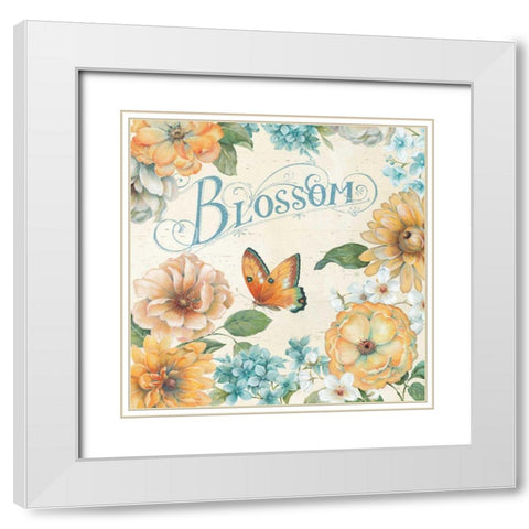 Butterfly Bloom II White Modern Wood Framed Art Print with Double Matting by Brissonnet, Daphne