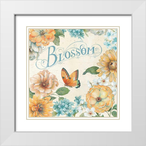 Butterfly Bloom II White Modern Wood Framed Art Print with Double Matting by Brissonnet, Daphne