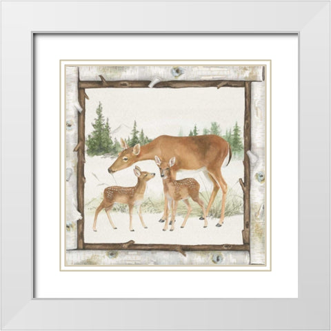 Family Cabin II White Modern Wood Framed Art Print with Double Matting by Grove, Beth
