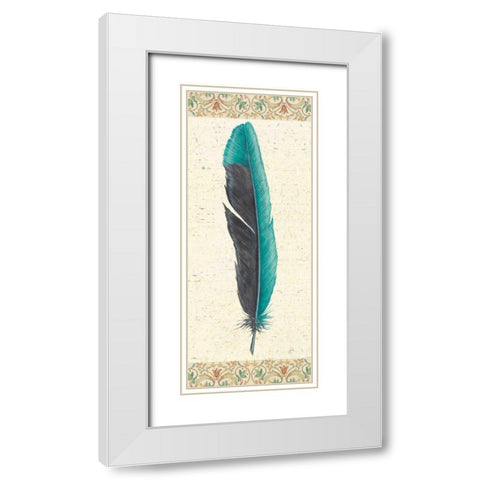 Feather Tales V White Modern Wood Framed Art Print with Double Matting by Brissonnet, Daphne