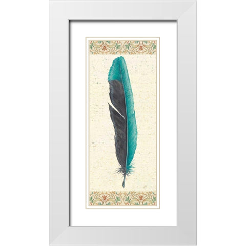 Feather Tales V White Modern Wood Framed Art Print with Double Matting by Brissonnet, Daphne