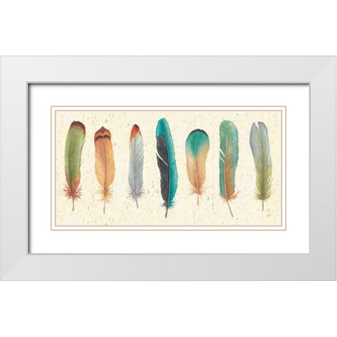Feather Tales VII White Modern Wood Framed Art Print with Double Matting by Brissonnet, Daphne