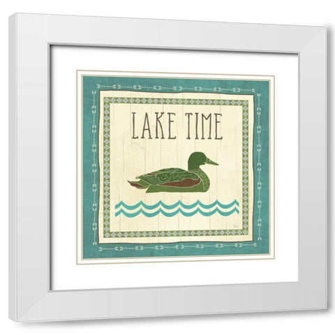 Lake Retreat II White Modern Wood Framed Art Print with Double Matting by Charron, Veronique