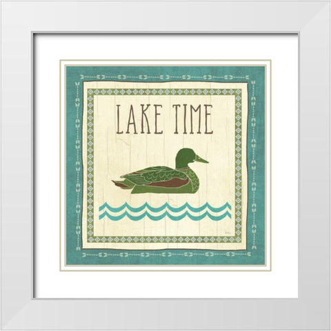 Lake Retreat II White Modern Wood Framed Art Print with Double Matting by Charron, Veronique