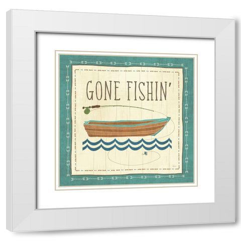 Lake Retreat III White Modern Wood Framed Art Print with Double Matting by Charron, Veronique