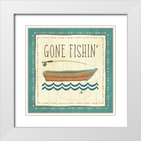 Lake Retreat III White Modern Wood Framed Art Print with Double Matting by Charron, Veronique