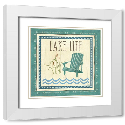Lake Retreat IV White Modern Wood Framed Art Print with Double Matting by Charron, Veronique