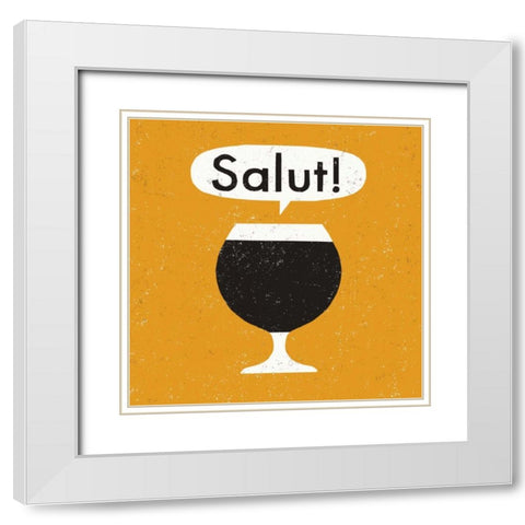 Craft Beer Salut White Modern Wood Framed Art Print with Double Matting by Mullan, Michael