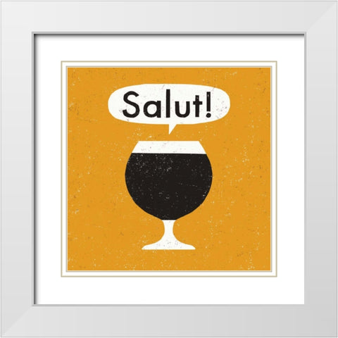 Craft Beer Salut White Modern Wood Framed Art Print with Double Matting by Mullan, Michael
