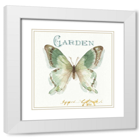 My Greenhouse Butterflies III White Modern Wood Framed Art Print with Double Matting by Audit, Lisa