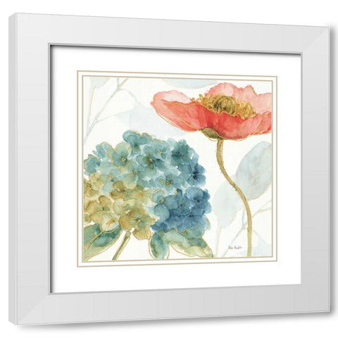 Rainbow Seeds Flowers IV White Modern Wood Framed Art Print with Double Matting by Audit, Lisa