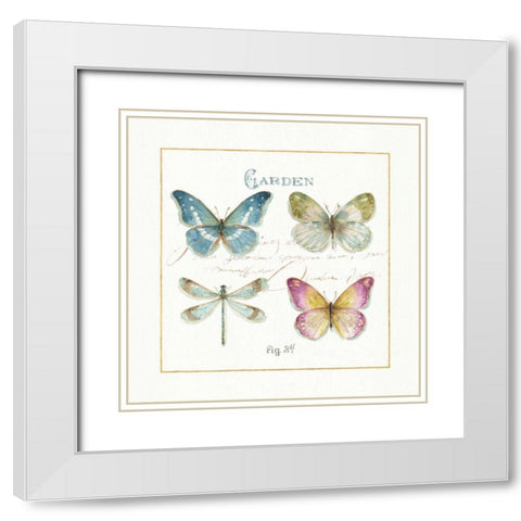 Rainbow Seeds Butterflies IV White Modern Wood Framed Art Print with Double Matting by Audit, Lisa