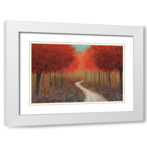 Forest Pathway White Modern Wood Framed Art Print with Double Matting by Wiens, James
