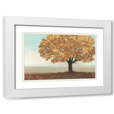 Gold Reflections I Landscape White Modern Wood Framed Art Print with Double Matting by Wiens, James