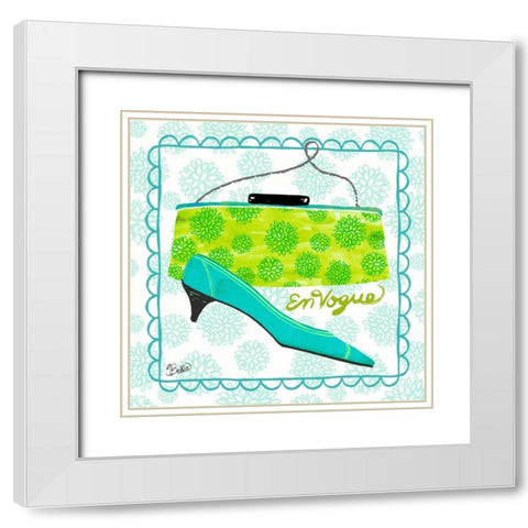 En Vogue Vintage Fashion White Modern Wood Framed Art Print with Double Matting by Studio Bella