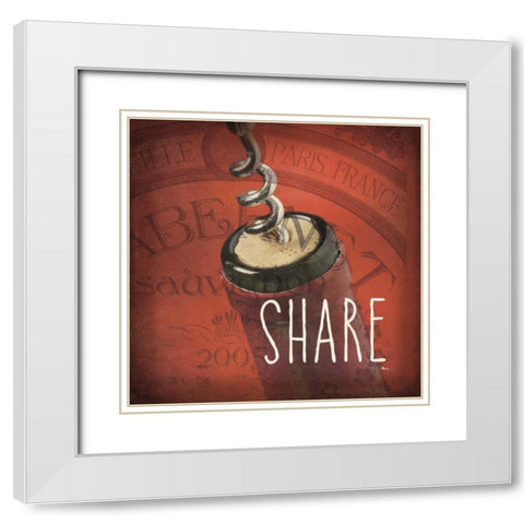 Wine Collage III White Modern Wood Framed Art Print with Double Matting by Pela Studio