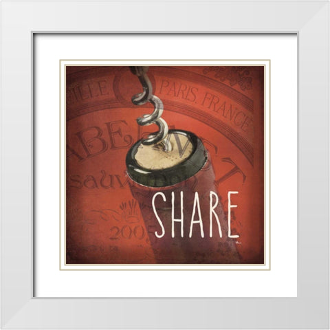 Wine Collage III White Modern Wood Framed Art Print with Double Matting by Pela Studio