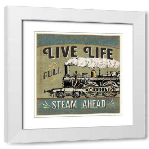A Great Journey XII White Modern Wood Framed Art Print with Double Matting by Pela Studio