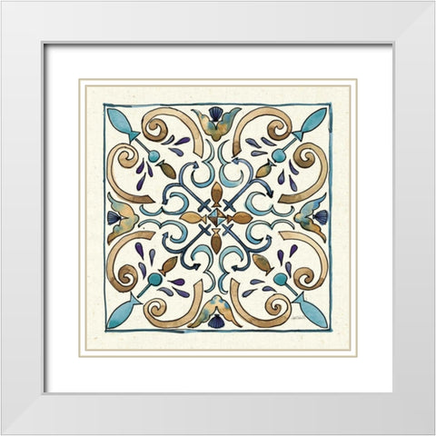 Coastal Breeze Tile I White Modern Wood Framed Art Print with Double Matting by Tavoletti, Anne