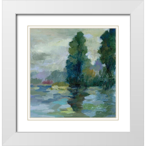 Sunrise at the Lake II White Modern Wood Framed Art Print with Double Matting by Vassileva, Silvia