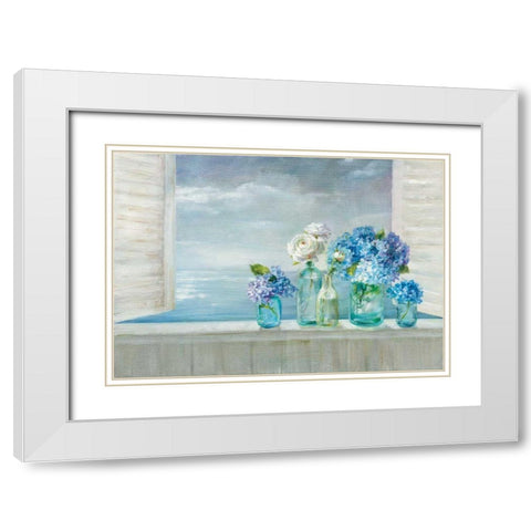 A Beautiful Day at the Beach White Modern Wood Framed Art Print with Double Matting by Nai, Danhui