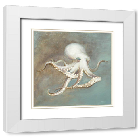 Treasures from the Sea V White Modern Wood Framed Art Print with Double Matting by Nai, Danhui