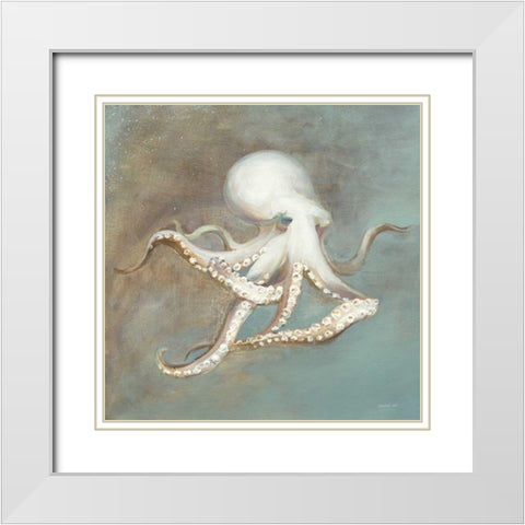 Treasures from the Sea V White Modern Wood Framed Art Print with Double Matting by Nai, Danhui