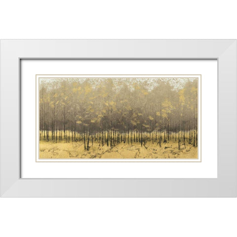 Golden Trees III Taupe White Modern Wood Framed Art Print with Double Matting by Wiens, James