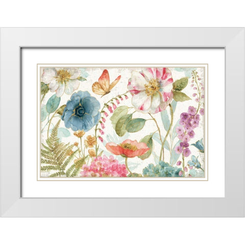 Rainbow Seeds Flowers I on Wood White Modern Wood Framed Art Print with Double Matting by Audit, Lisa