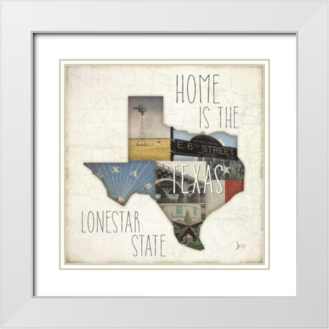 InstaStates III White Modern Wood Framed Art Print with Double Matting by Aiken, Jess