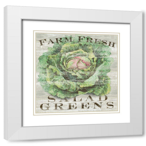 Farm Fresh Greens White Modern Wood Framed Art Print with Double Matting by Schlabach, Sue