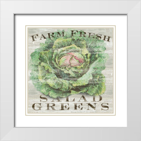 Farm Fresh Greens White Modern Wood Framed Art Print with Double Matting by Schlabach, Sue