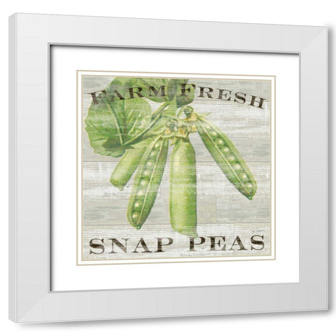 Farm Fresh Peas White Modern Wood Framed Art Print with Double Matting by Schlabach, Sue