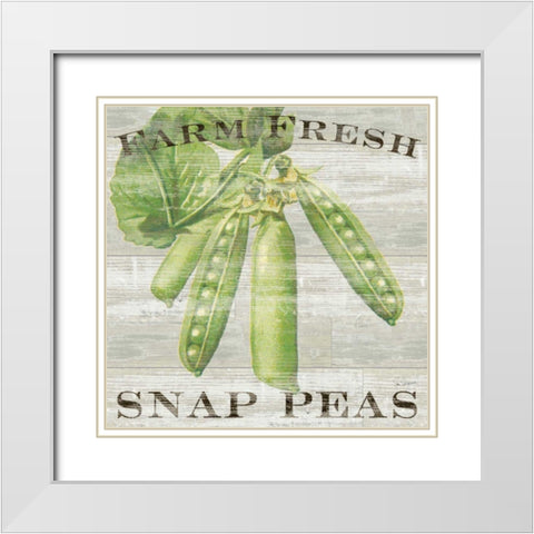 Farm Fresh Peas White Modern Wood Framed Art Print with Double Matting by Schlabach, Sue