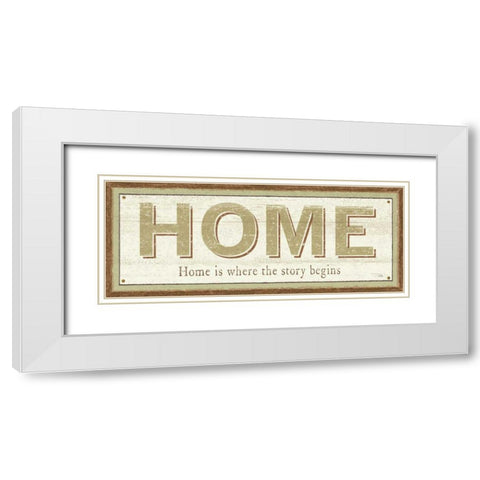 Home White Modern Wood Framed Art Print with Double Matting by Pela