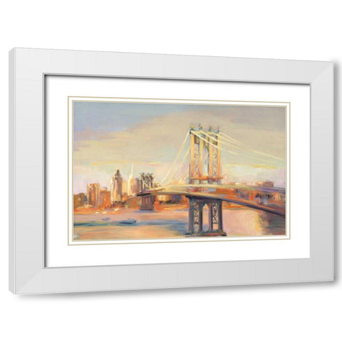 Manhattan Reflection White Modern Wood Framed Art Print with Double Matting by Hageman, Marilyn